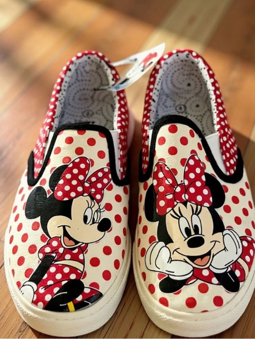 NWT Disney Kid’s Canvas Slip-On Minnie Mouse Polka Dot Shoes - Red/White